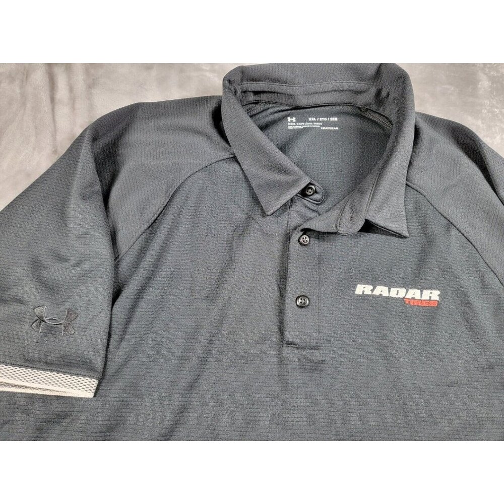 Under Armour Heatgear Loose Polo Shirt Men's Black 2XL Radar Tires, Embroidered